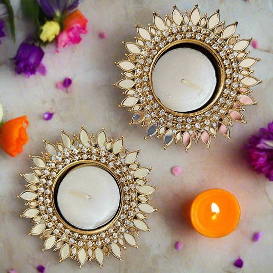 (Single) Round Shape Mirror Tea Light