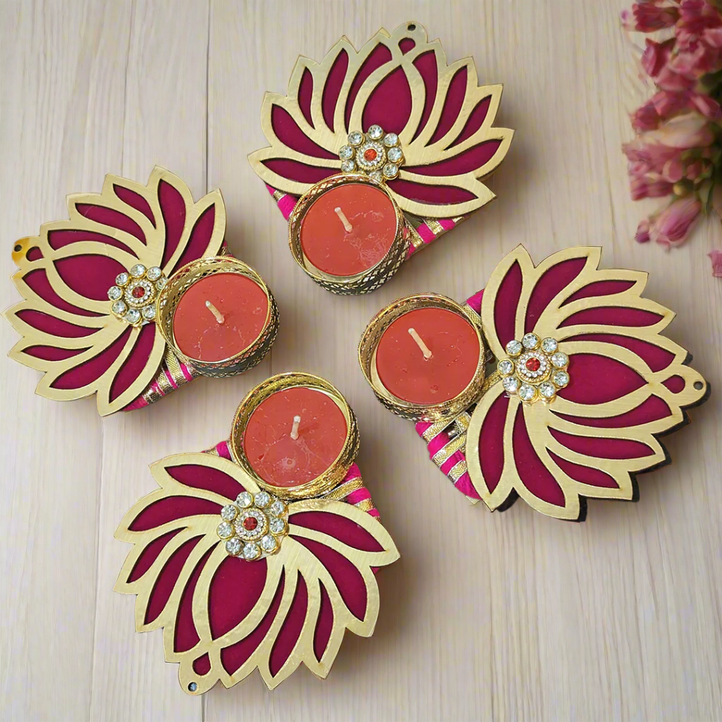 (Set Of 5) Lotus Ring Tea-Light