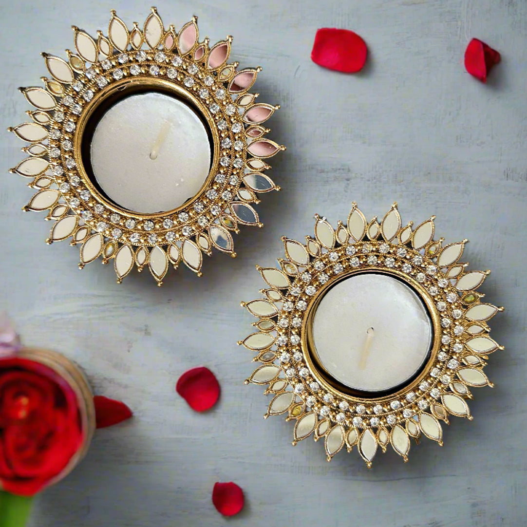 (Single) Round Shape Mirror Tea Light