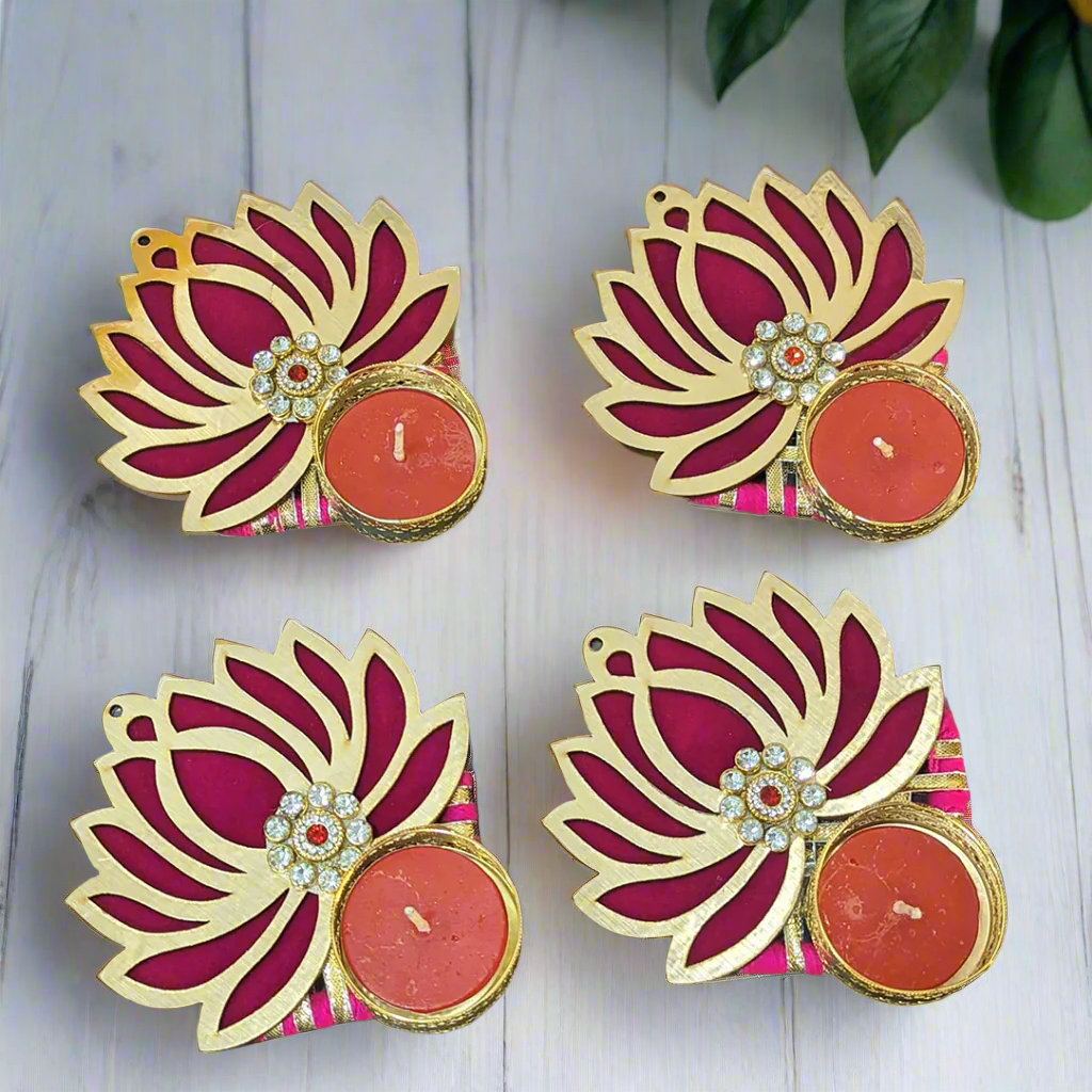 (Set Of 5) Lotus Ring Tea-Light