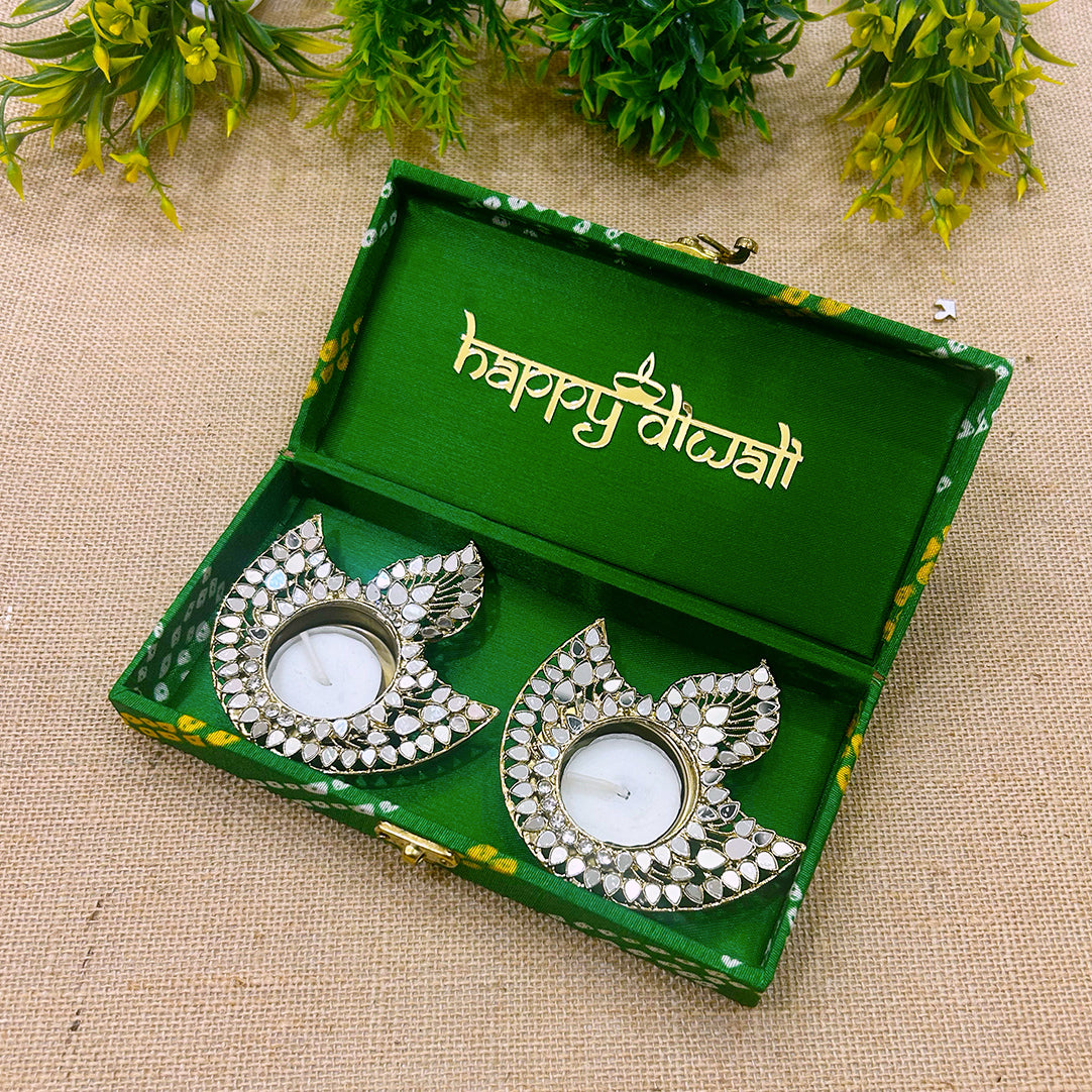 Diwali Hamper | Diya Shape Mirror Diya Gift Set | Festive Gifting & Pooja Favors