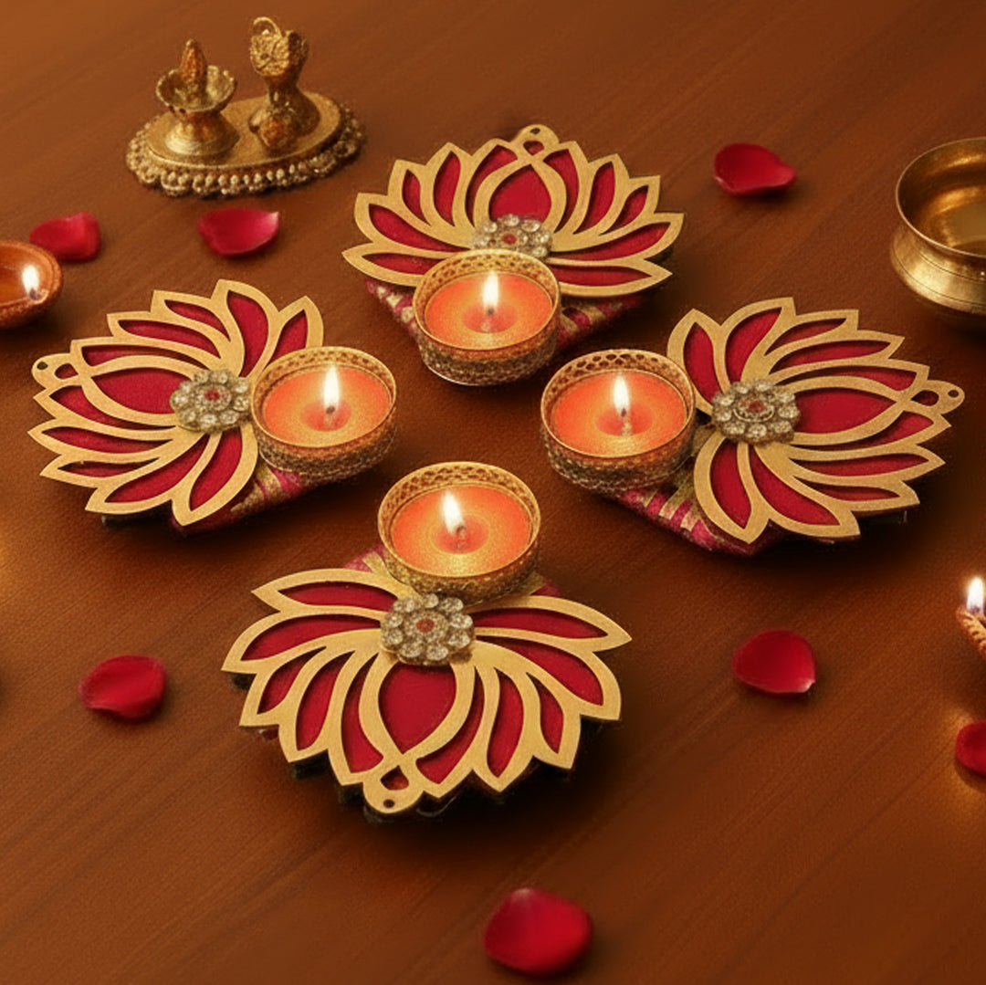 (Set Of 5) Lotus Ring Tea-Light