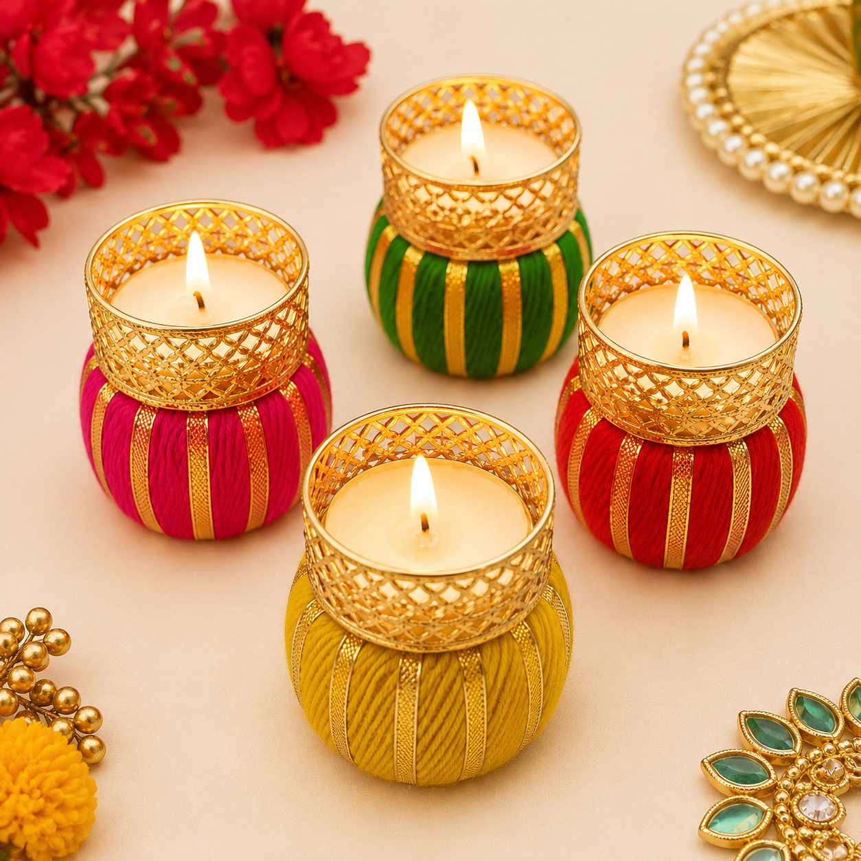 (Set Of 4) Damru Diya