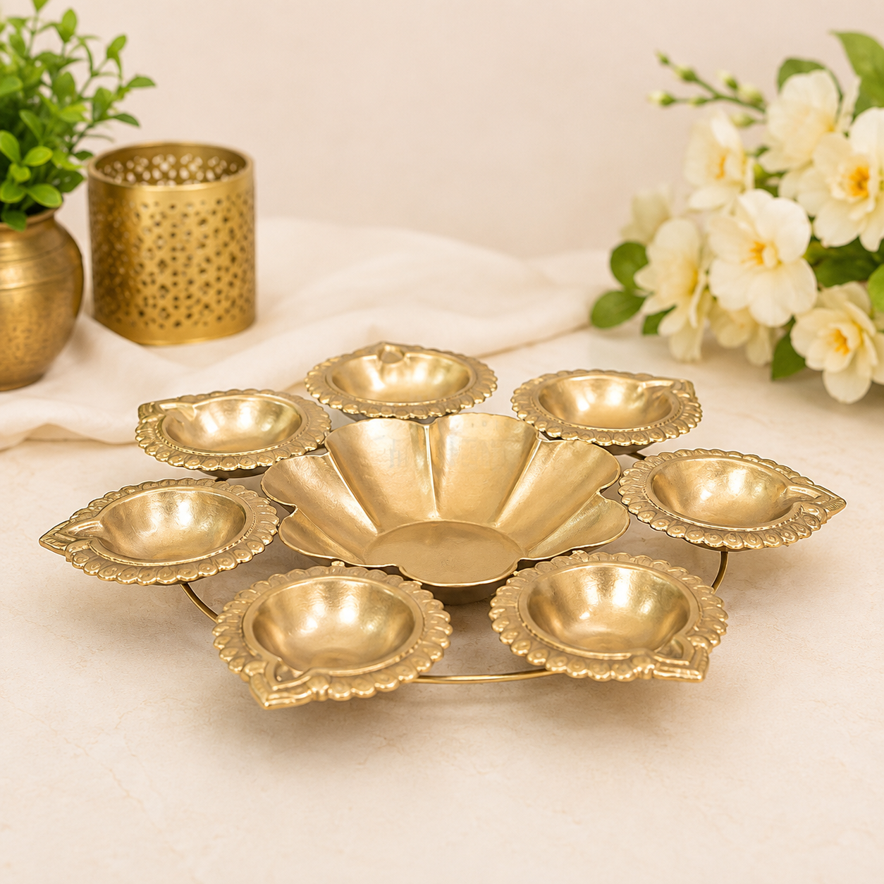 Diya Urli (small), Decorative bowls for center table, living room, office, home, pooja room, Diwali Decor, Wedding Decor