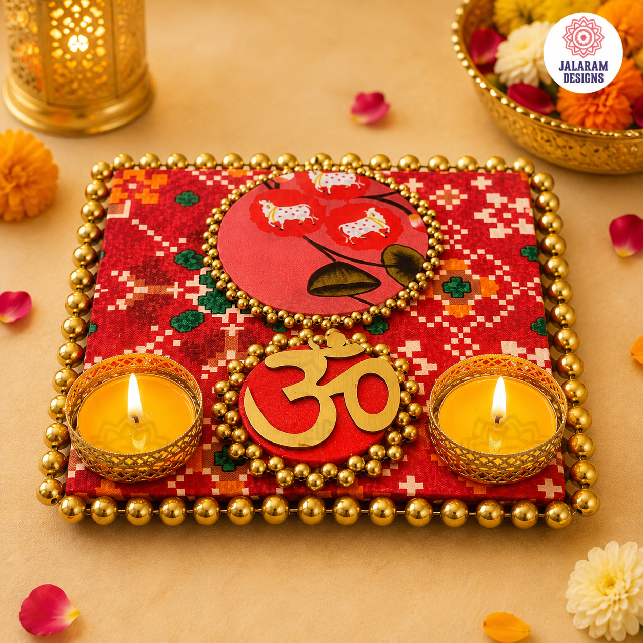 OM Diya Platter