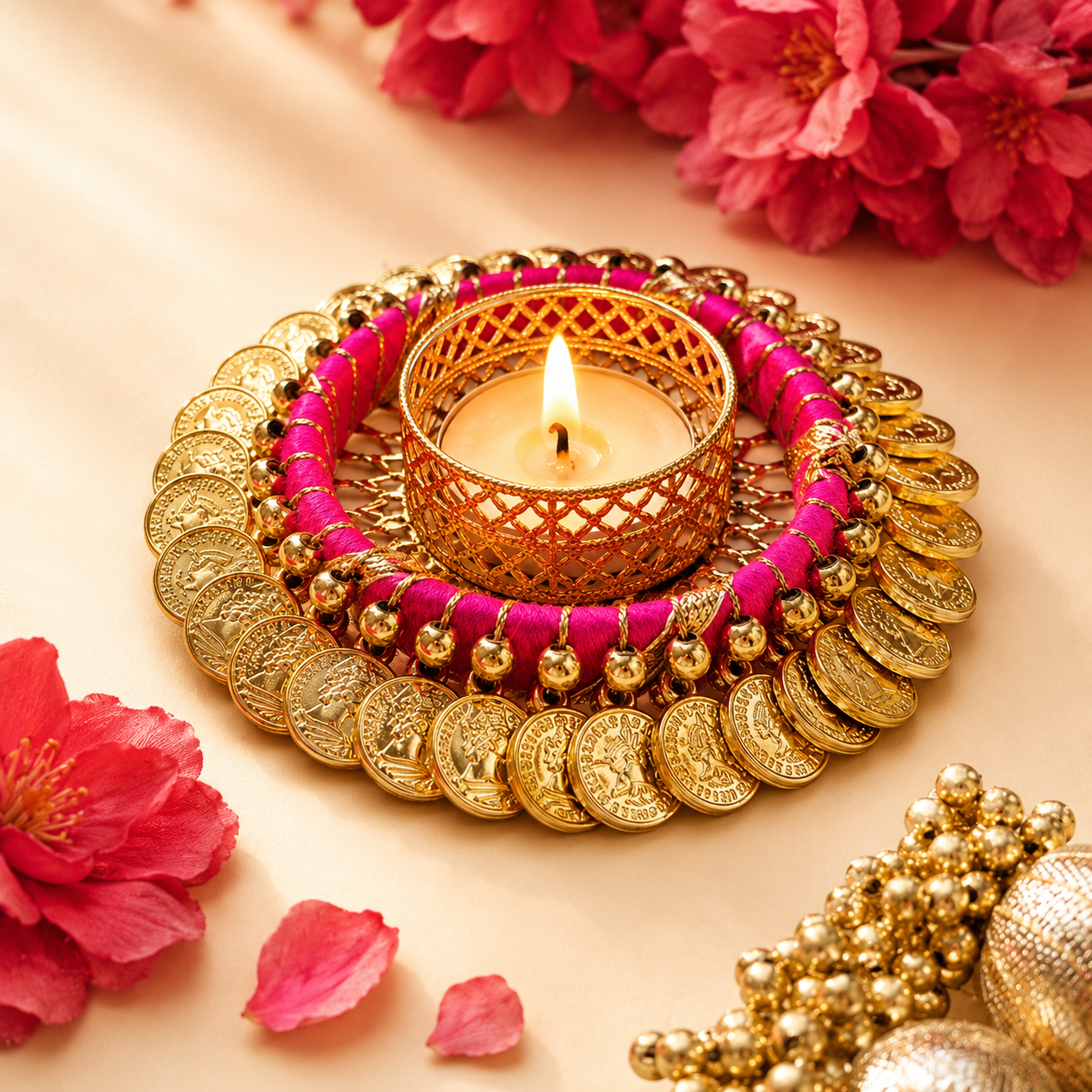 (Set Of 2) Coin Tea Light Holder