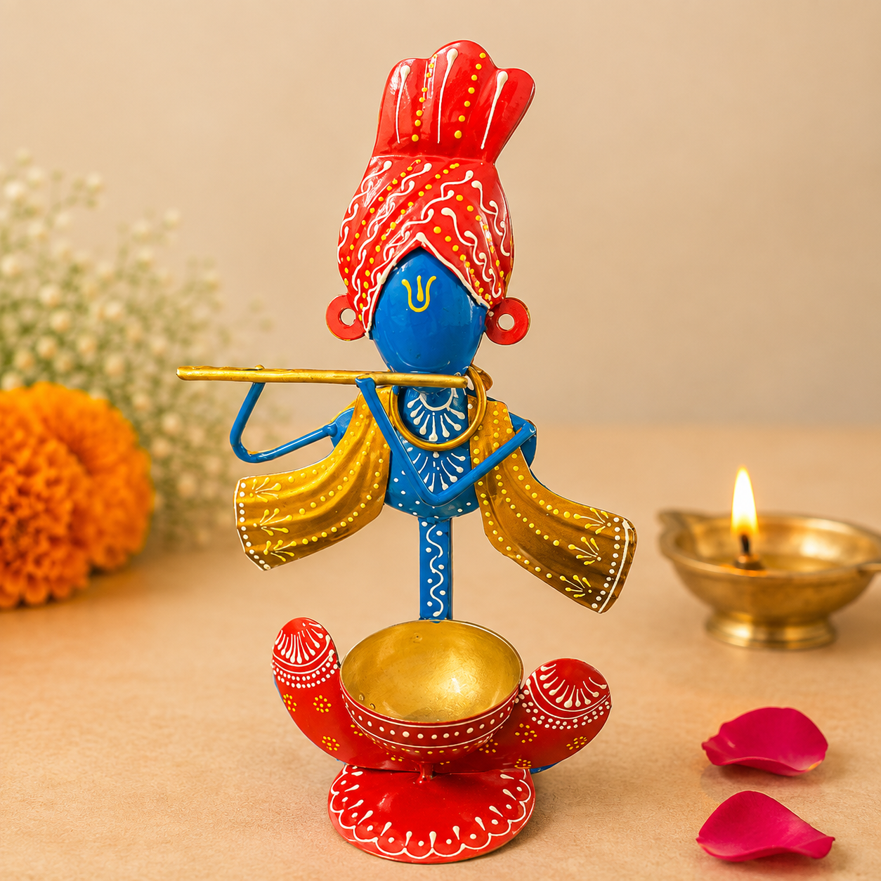Krishna Flute T-Light Holder