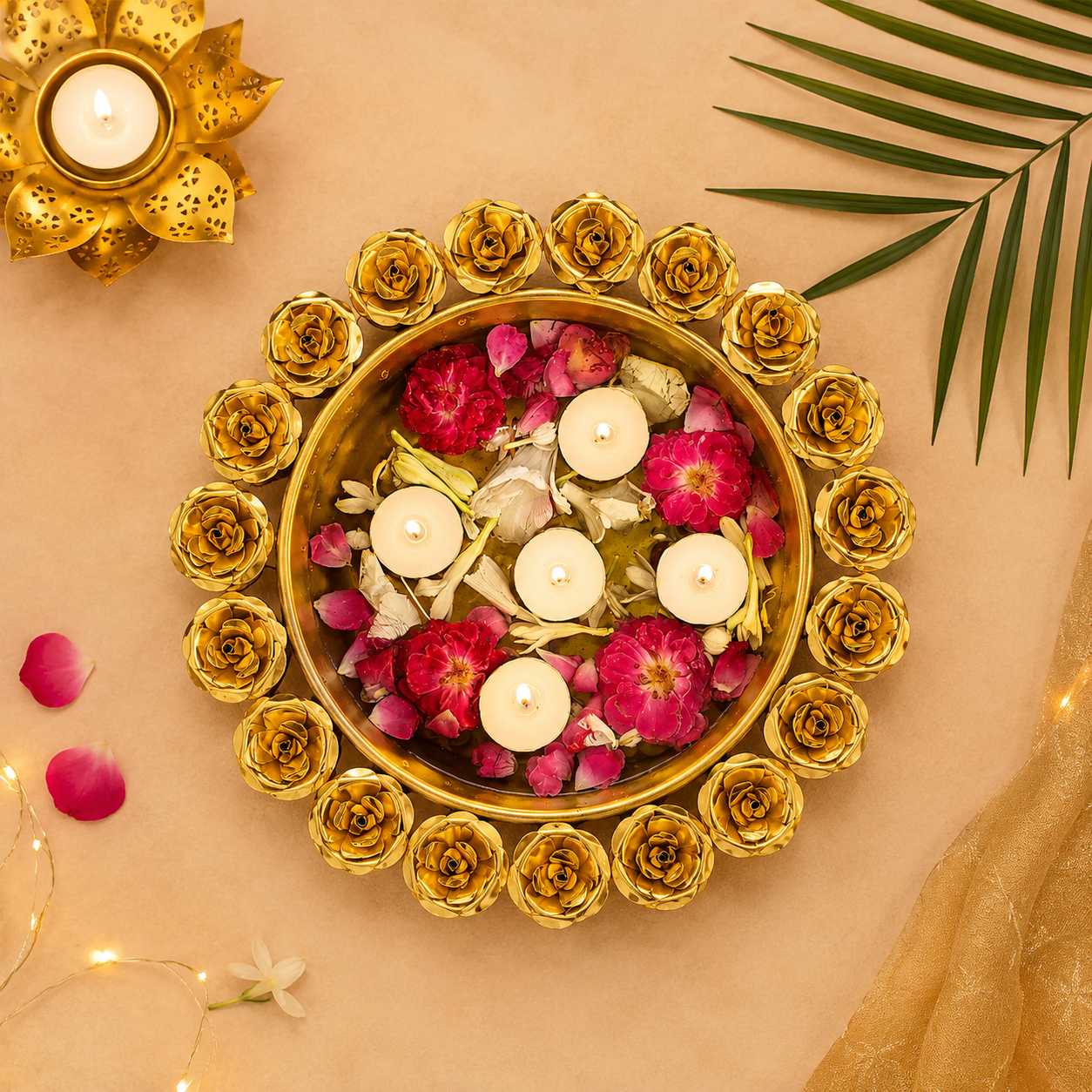 Rose Urli, Festive Home Decor, New Diwali Decoration, Wedding Gift, Party Decor