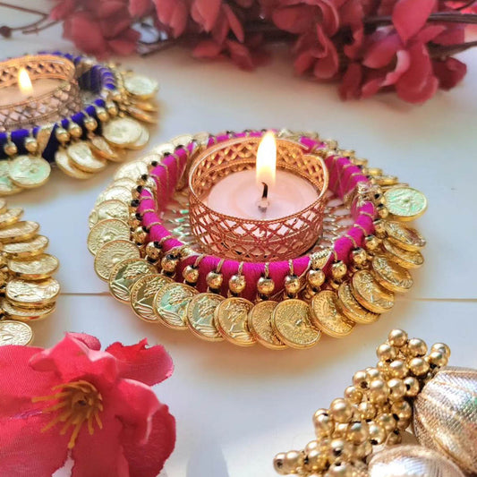 (Set Of 2) Coin Tea Light Holder