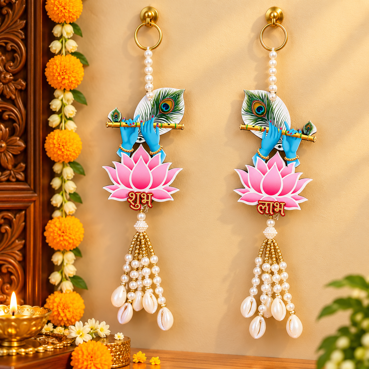 Krishna Morpankh Shubh Labh Hanging
