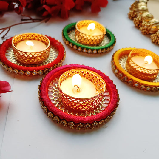 (Set Of 2) Kundan Bangle Diya
