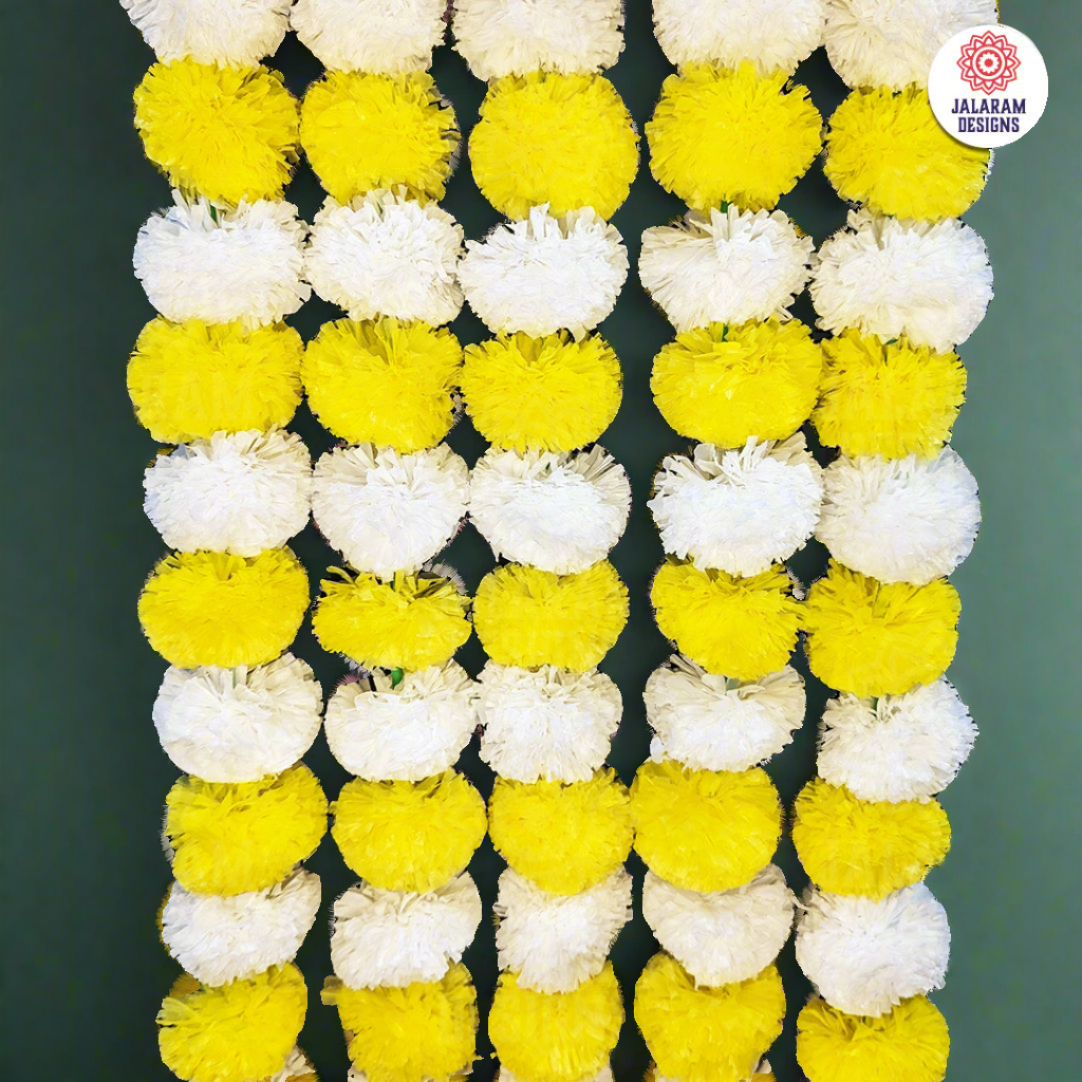 Yellow - White Marigold Flower Festive Danglers