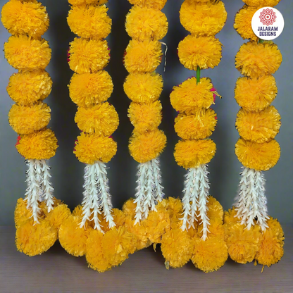 Decorative Mango Yellow Marigold With Rajnigandha Tassel Dangler