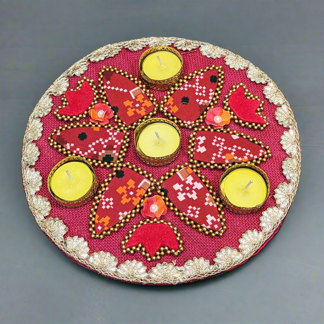 Flower Diya Platter