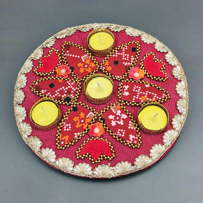 Flower Diya Platter