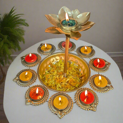 Diya Urli With Tea Light Holder