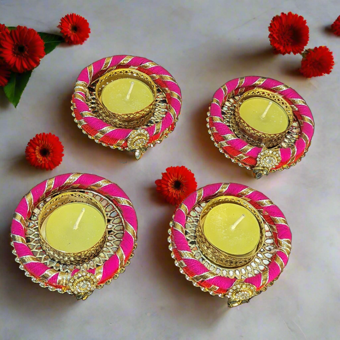 Red-Pink Bangle Tea -Light Holders