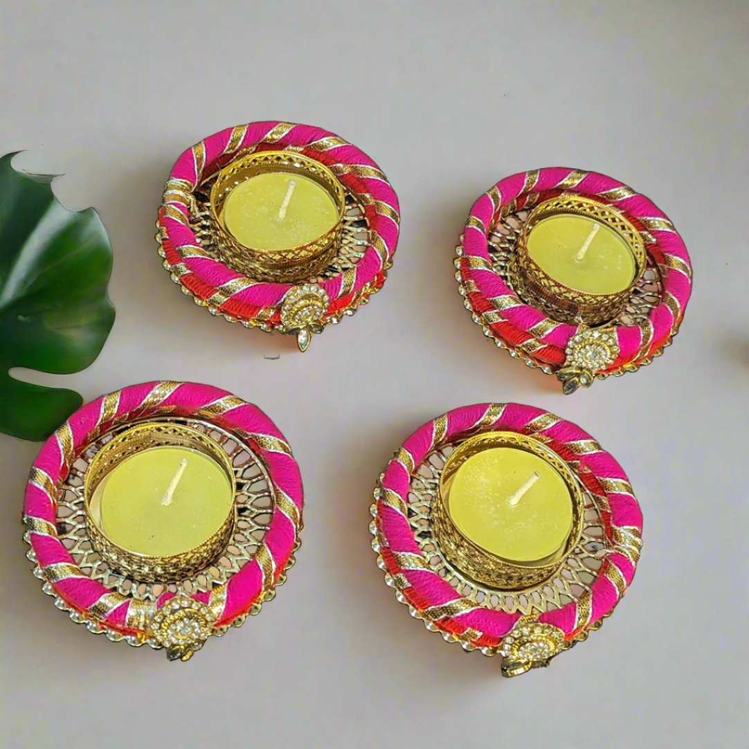 Red-Pink Bangle Tea -Light Holders