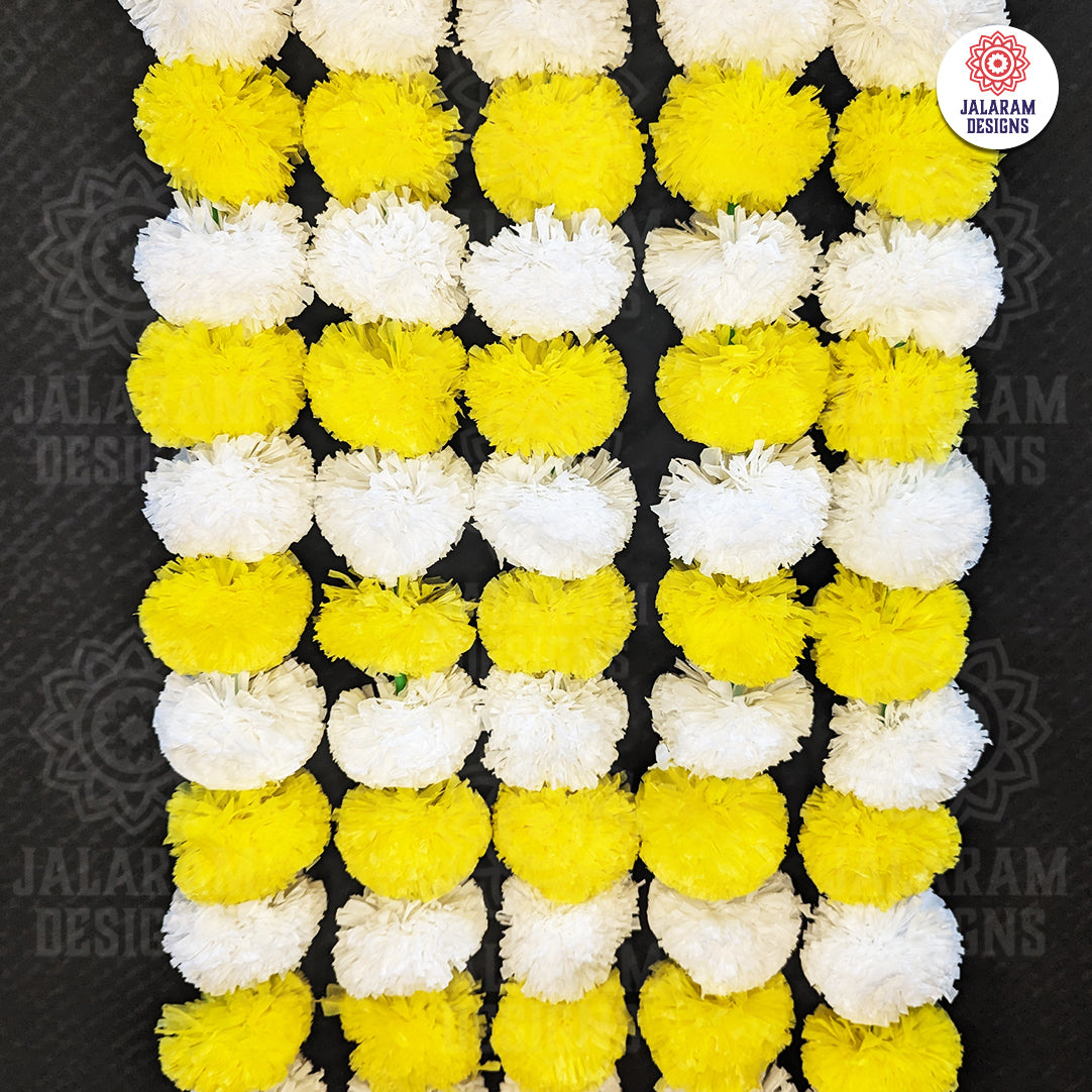 Yellow - White Marigold Flower Festive Danglers