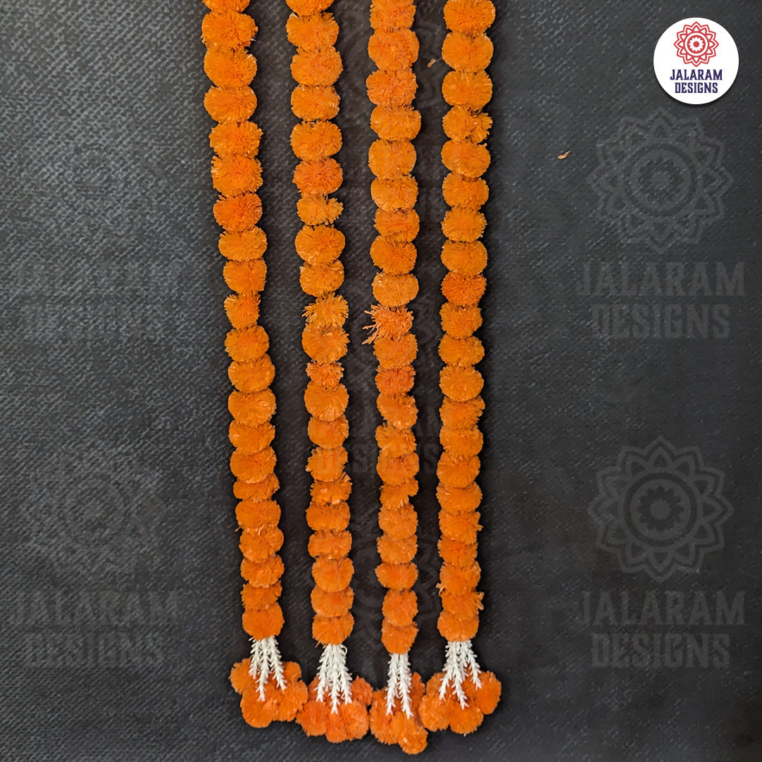 Decorative Orange Marigold With Rajnigandha Tassel Dangler