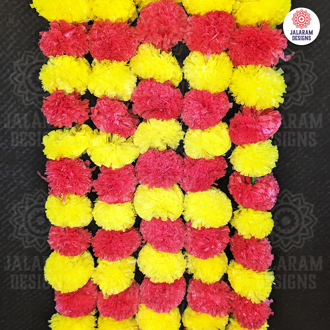 Yellow - Red Marigold Flower Festive Danglers