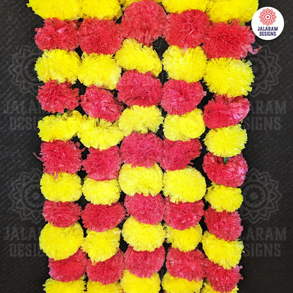 Yellow - Red Marigold Flower Festive Danglers