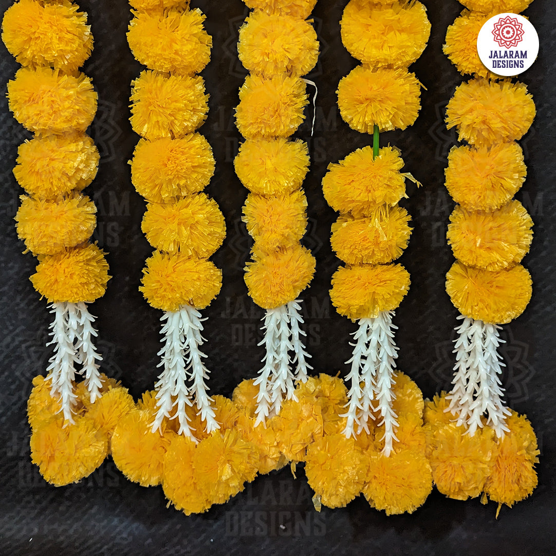 Decorative Mango Yellow Marigold With Rajnigandha Tassel Dangler