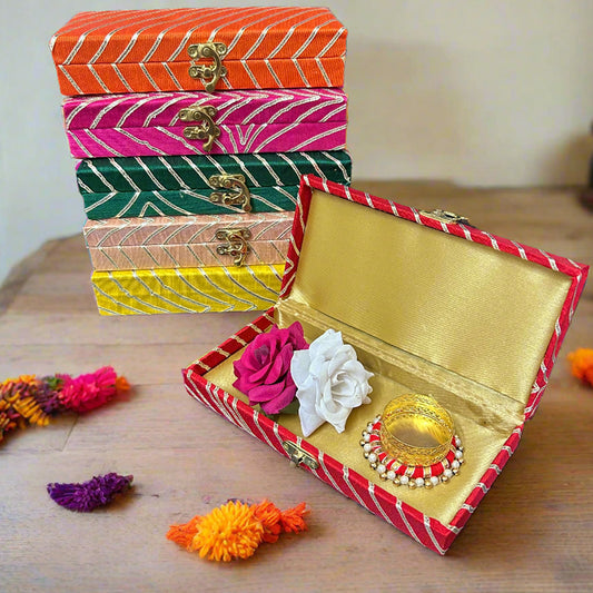 Rectangular Gold Embroidered Gift Box Only