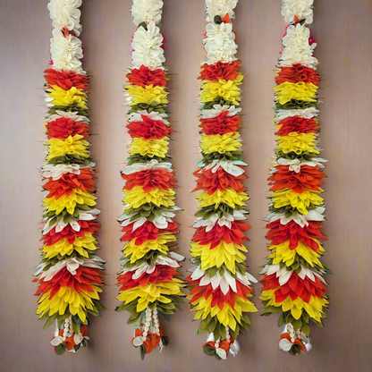 Fabric Garlands Yellow - Orange - White (Pair)