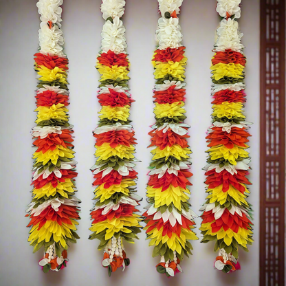 Fabric Garlands Yellow - Orange - White (Pair)