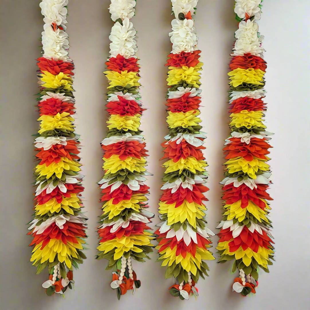 Fabric Garlands Yellow - Orange - White (Pair)