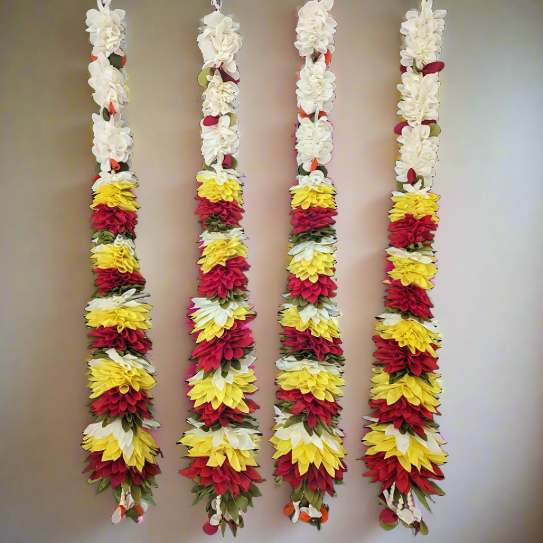 Fabric Garlands Yellow - Red (Pair)