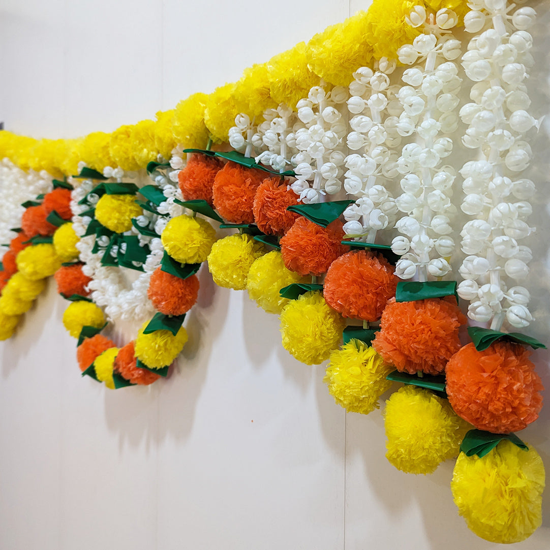 Yellow And Orange Marigold And Mogra Toran