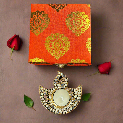 Mirror Metal Diya Gift Hamper