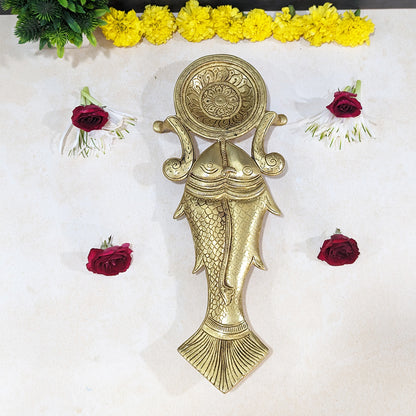 Brass Pooja Spoon Twin Fish design