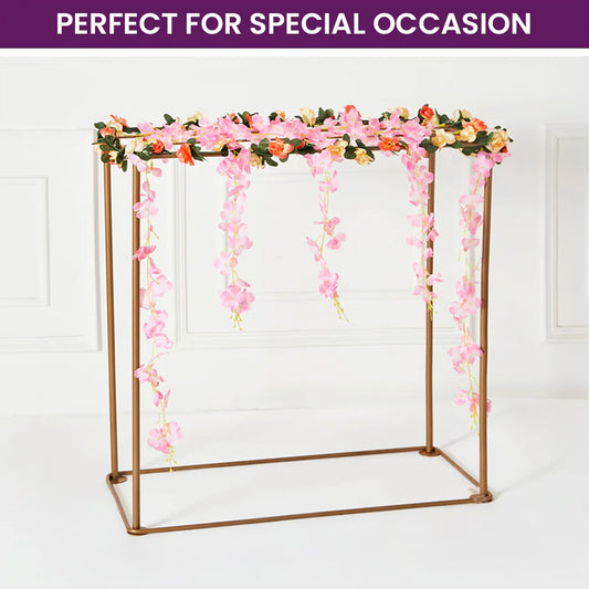 Square Mandap Backdrop Stand for Decoration Christmas, Ganpati Sthapna , Laxmi Ganesh Diwali ,Varalakshmi Pooja Festival Decoration Home Decor photo Background Support for Pooja Home Decor 4.9
