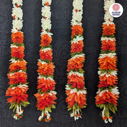 Fabric Garlands Orange - White (Pair)