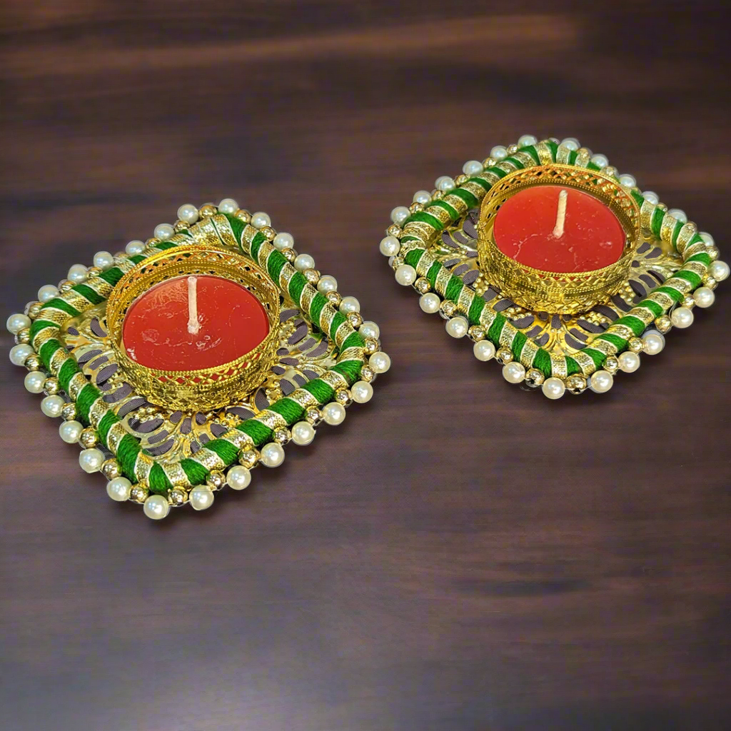 Decorative Ring Diya - Square