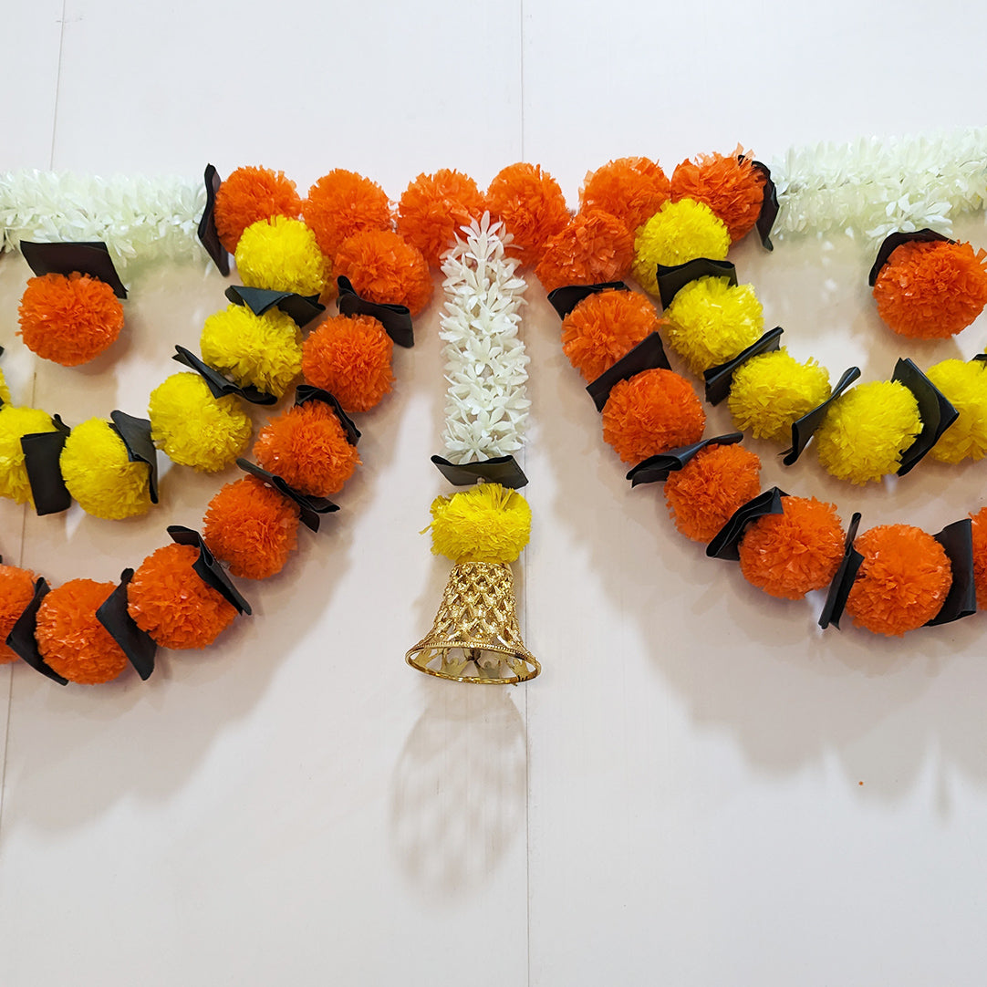 Marigold And Mogra Toran with Bell