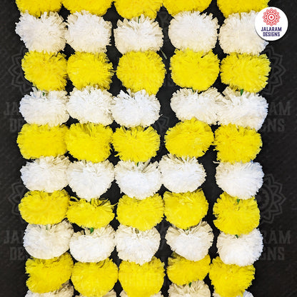 Yellow - White Marigold Flower Festive Danglers