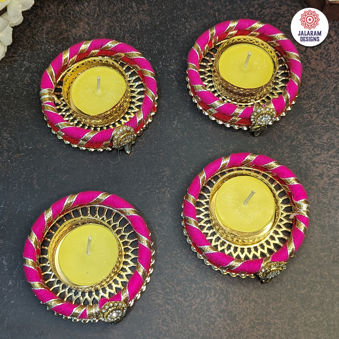 Red-Pink Bangle Tea -Light Holders