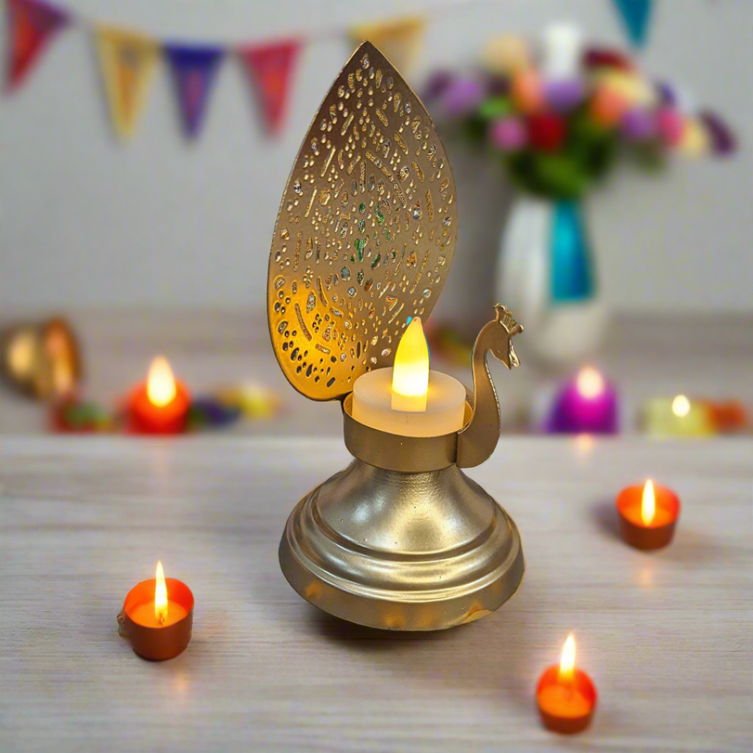 Peacock Tea Light Holder