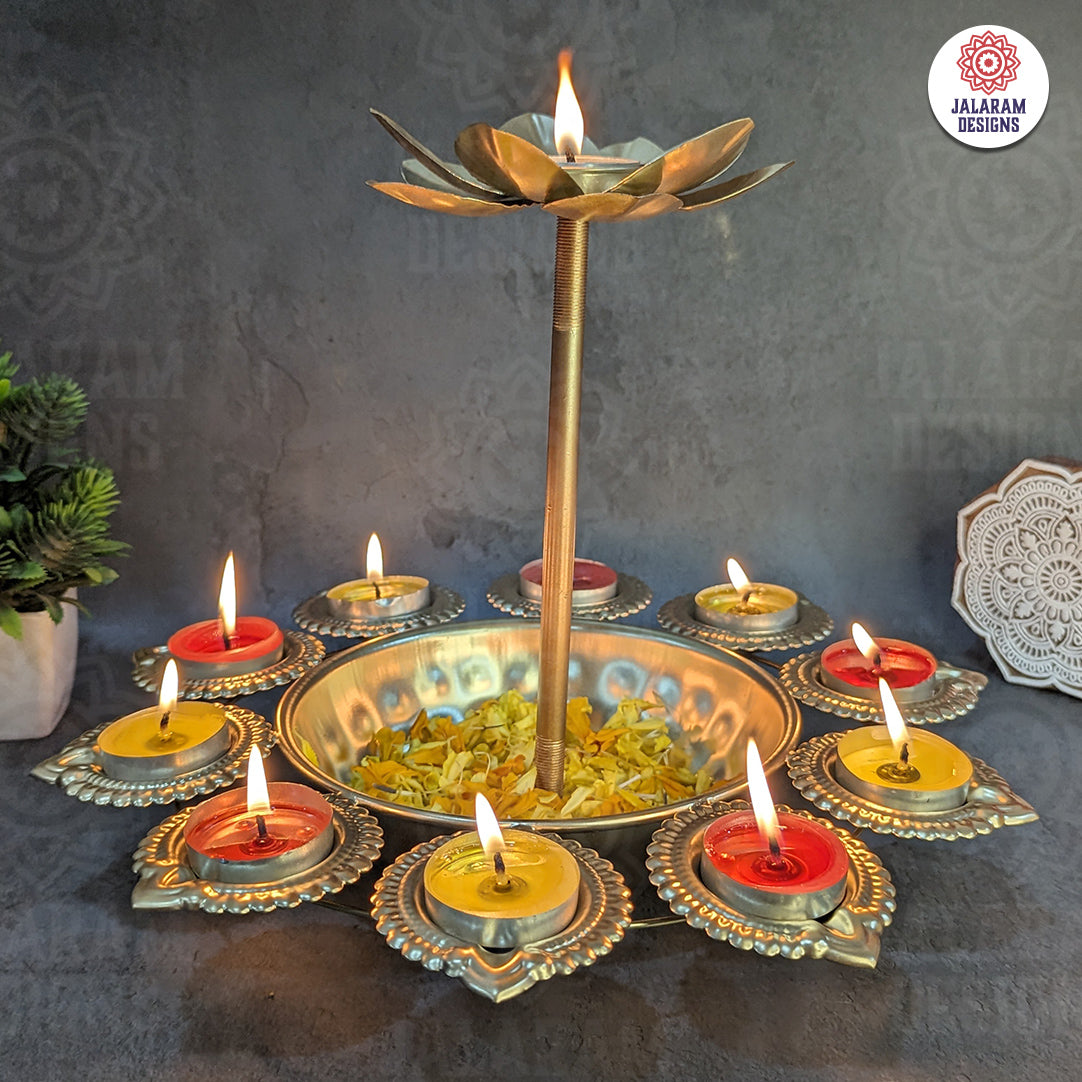 Diya Urli With Tea Light Holder