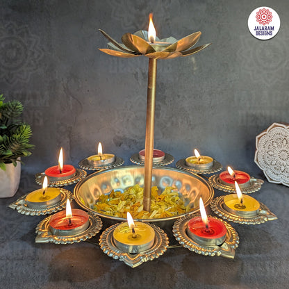 Diya Urli With Tea Light Holder