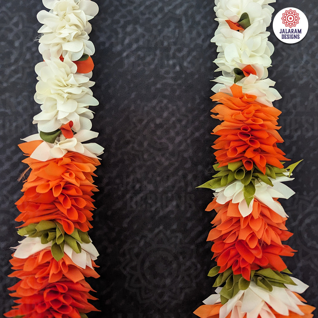 Fabric Garlands Orange - White (Pair)