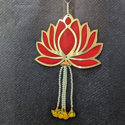 Large Lotus with Pearl And Flower Dangler