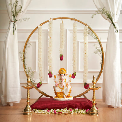 Circular Backdrop Stand for Christmas, Wedding, Ring ceremony, Birthday, Baby Shower, Diwali, Ganpati , Janmashtami, Laxmi Pooja