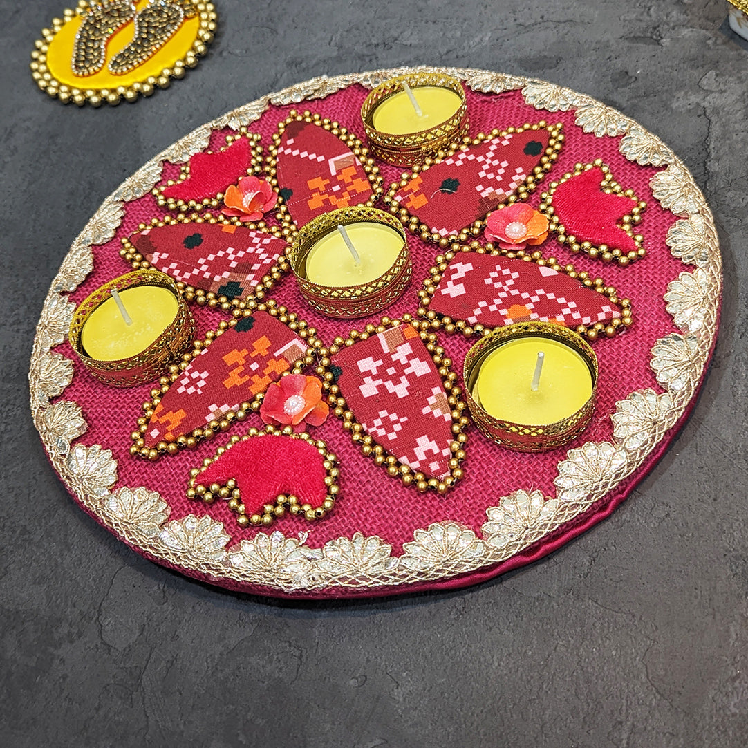 Flower Diya Platter