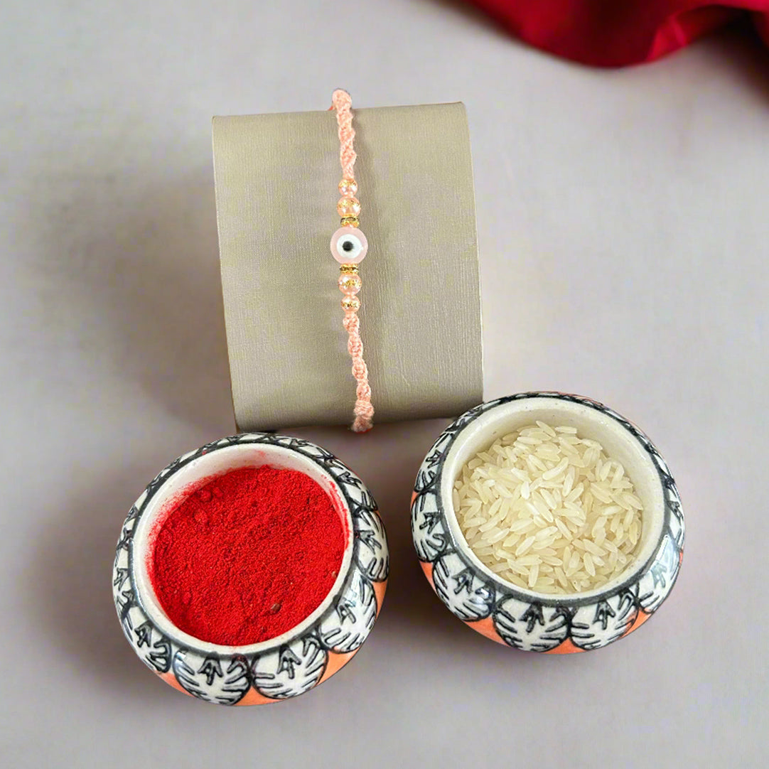 Evil Eye Rakhi (Light Pink)