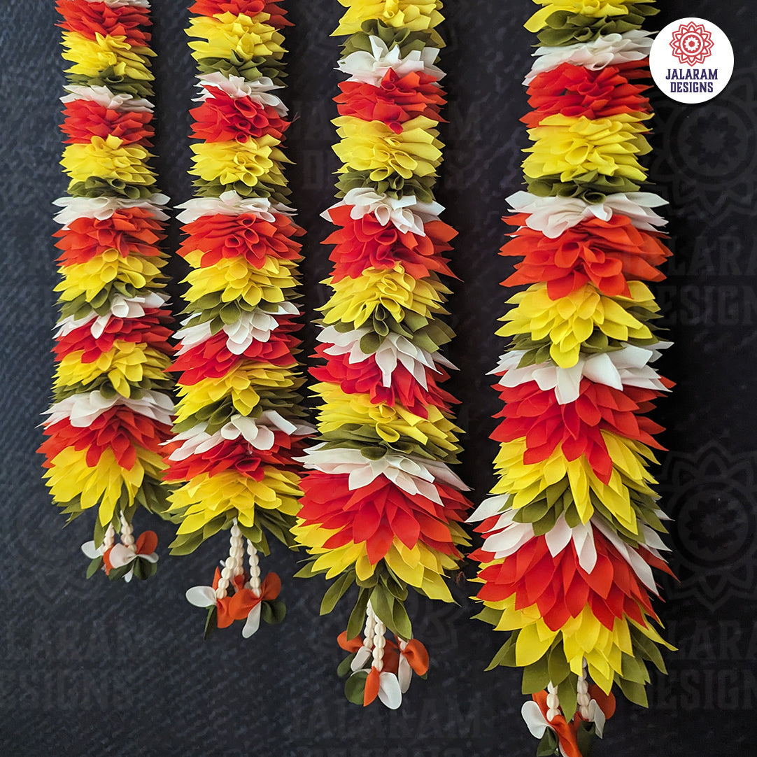 Fabric Garlands Yellow - Orange - White (Pair)